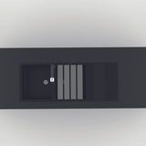 Egouttoir rabattable inox brossé et planche à découper en verre noir