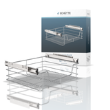 Panier tiroir télescopique Chromé pour meuble 50cm