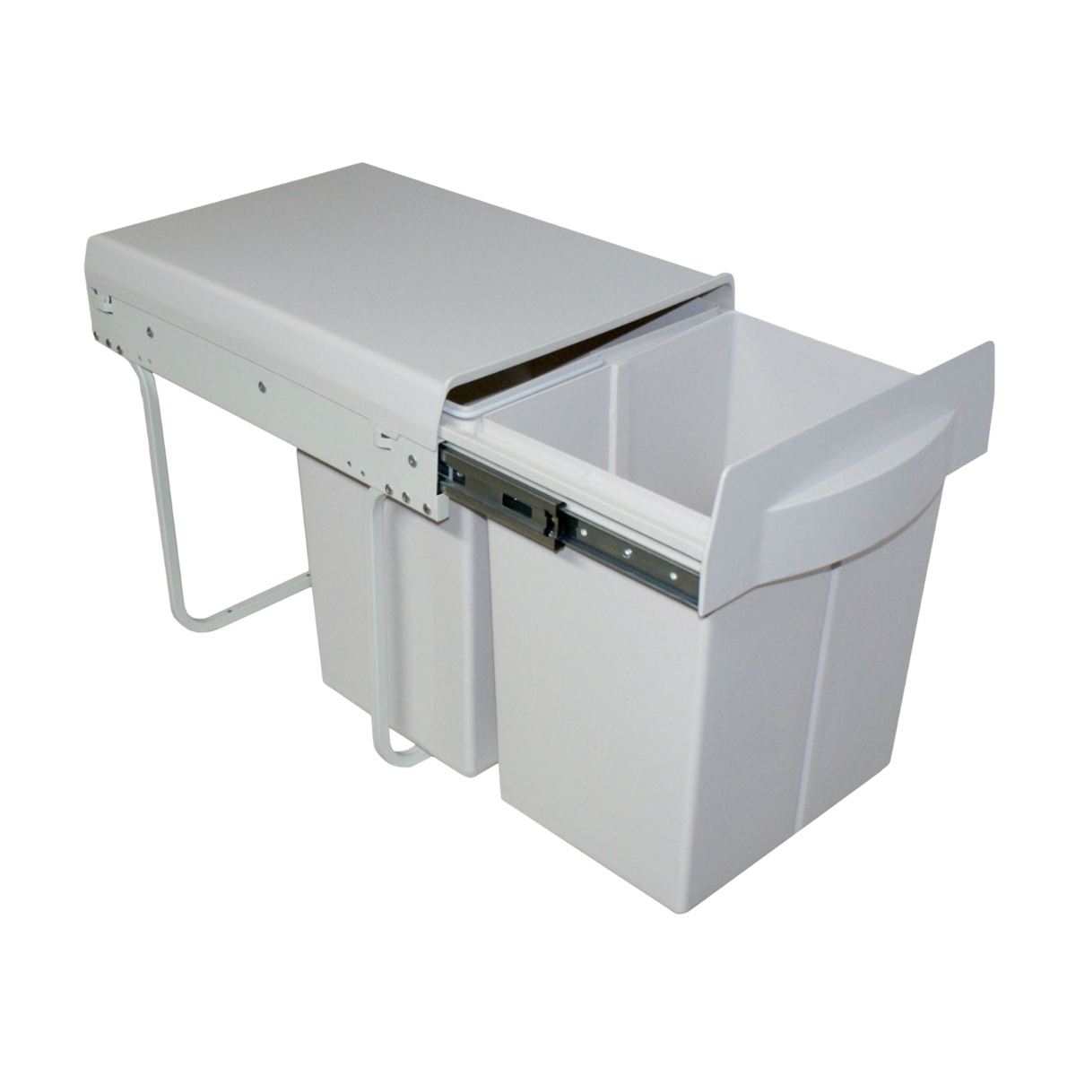 Poubelle cuisine blanc POPPY - poubelle encastrable 2 x 20 litres