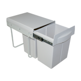 Poubelle cuisine blanc POPPY - poubelle encastrable 2 x 20 litres