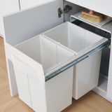 Poubelle cuisine blanc POPPY - poubelle encastrable 2 x 20 litres