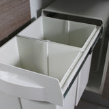 Poubelle cuisine blanc POPPY - poubelle encastrable 2 x 20 litres