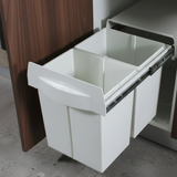Poubelle cuisine blanc POPPY - poubelle encastrable 2 x 20 litres