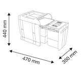 Poubelle cuisine BATURA - poubelle encastrable 2 x 18 litres