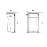 Poubelle cuisine CACTUS - poubelle encastrable 40 litres