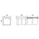 Poubelle cuisine JOKA - poubelle encastrable 2 x 20 litres