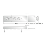 Prise cuisine ESQUINA - Multiprise 4 prises inox brossé