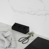 Prise cuisine BARRY - Bloc 3 prises Soft Touch noir