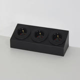 Prise cuisine BARRY - Bloc 3 prises Soft Touch noir