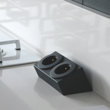 Prise cuisine BARRY - Double prise Soft Touch noir