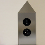 Prise cuisine BRIGHTON - Double prise inox brossé