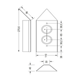 Prise cuisine BRIGHTON - Double prise inox brossé