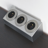 Prise cuisine BARRY - Bloc 3 prises inox brossé