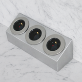 Prise cuisine BARRY - Bloc 3 prises inox brossé