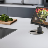 Prise plan de travail ALTON - Double prise à encastrer inox