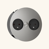 Prise plan de travail ALTON - Double prise à encastrer inox