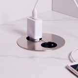 Prise plan de travail ALTON - Double prise à encastrer inox