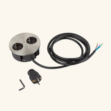 Prise plan de travail ALTON - Double prise à encastrer inox