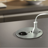 Prise plan de travail ALTON - Double prise à encastrer inox chromé mat