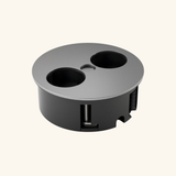 Prise plan de travail ALTON - Double prise à encastrer inox chromé mat