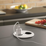 Prise plan de travail ALTON - Double prise à encastrer blanc mat