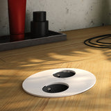 Prise plan de travail ALTON - Double prise à encastrer blanc mat