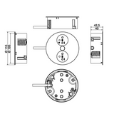 Prise plan de travail ALTON - Double prise à encastrer inox