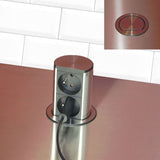 Prise plan de travail SUTTON - Double prise rétractable inox