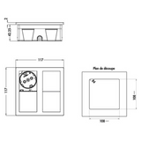 Prise plan de travail Luisina TSUNO - Double prise à encastrer noir mat