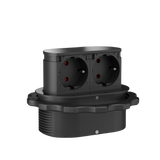 Prise plan de travail PIXEL - Double prise rétractable noir