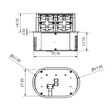 Prise plan de travail PIXEL - Double prise rétractable inox
