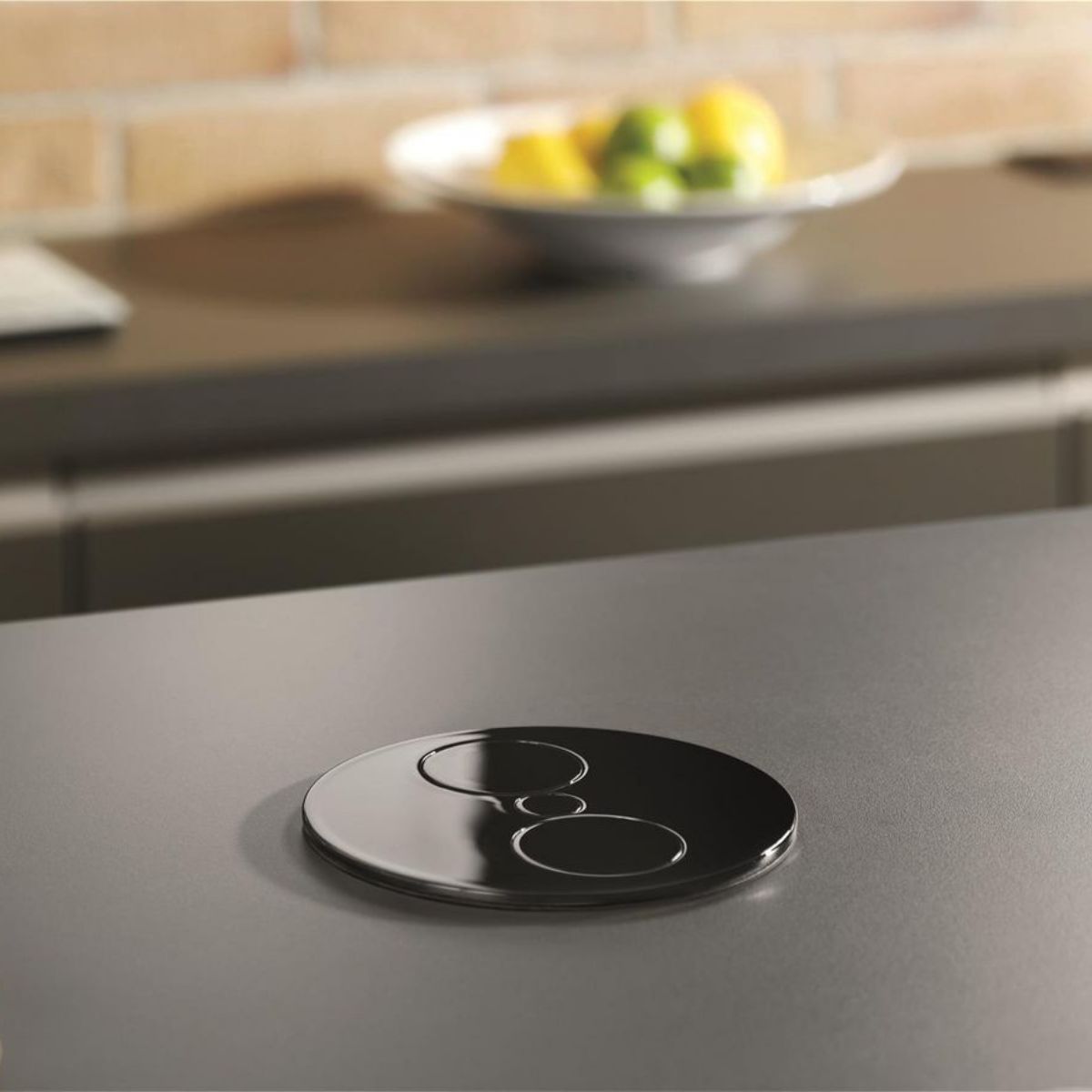 Prise plan de travail DELTA - Multiprise 1 prise + 2 USB-A à encastrer noir mat