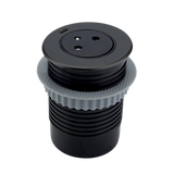 Prise plan de travail HOP - Multiprise 1 prise + 1 USB-C + 1 adaptateur USB à encastrer noir