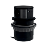 Prise plan de travail RUBY - Bloc 3 prises + 1 USB-A et 1 USB-C rétractable noir