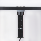 Prise plan de travail SKY - Bloc 3 prises + 2 USB-A rétractable inox et noir