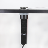 Prise plan de travail SKY - Bloc 3 prises + 2 USB-A rétractable inox et noir