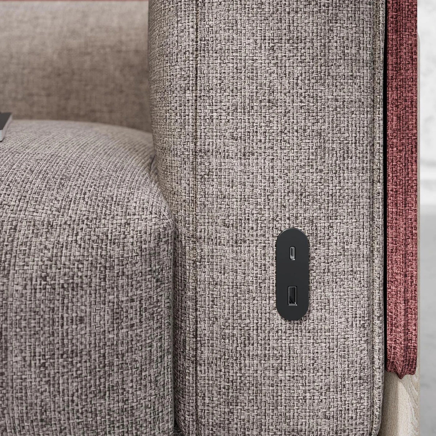 Prise USB murale ARCHEA 1 prise USB C + 1 USB-A - Prise ovale encastrable noir