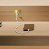 Prise USB murale ARCHEA 1 prise USB C + 1 USB-A - Prise carré encastrable doré
