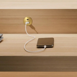 Prise USB murale ARCHEA 1 prise USB C + 1 USB-A - Prise ronde encastrable doré