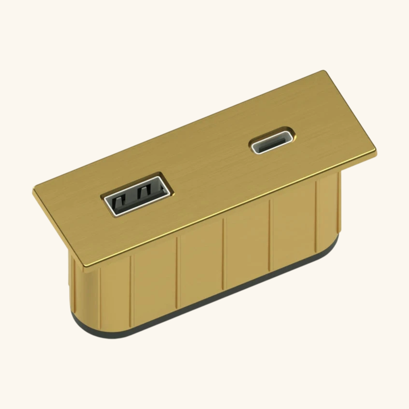 Prise USB murale ARCHEA 1 prise USB C + 1 USB-A - Prise rectangle encastrable doré