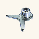 Pied plan de travail réglable Rond Chromé H 87 x l 6 cm