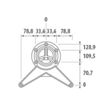 Pied de table réglable métal Rond Chromé H 70.5 x l 6 cm