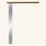 Pied plan de travail réglable Carré brossé aspect Inox H 87 x l 6 cm