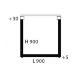 Pied plan de travail réglable Rectangulaire TELESCOP Blanc H 90 x l 90 cm