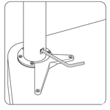 Pied plan de travail réglable Rond Blanc H 87 x l 6 cm