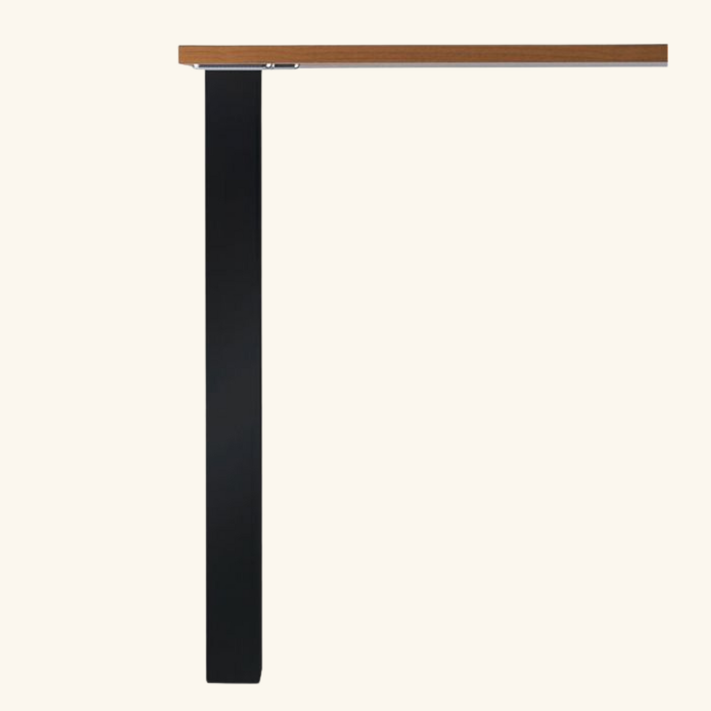 Pied plan de travail réglable Carré Noir mat H 87 x l 6 cm
