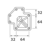 Pied plan de travail réglable Carré brossé aspect Inox H 87 x l 6 cm