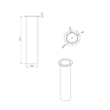 Pied de table colonne RAPHAEL en acier tube Rond droit large Crème H 71 x l 16 cm