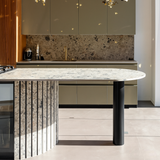 Pied plan de travail colonne RAPHAEL en acier tube Rond droit large Noir H 90 x l 16 cm