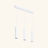 Luminaire cuisine 4 abat-jour allongés métal blanc Luisina QUEROS